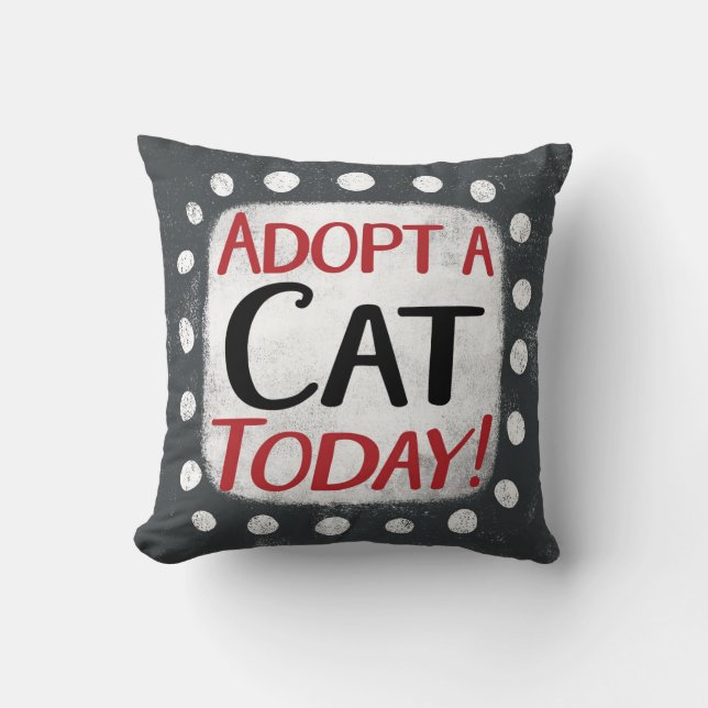 Adoptar Un Gato Hoy Cojín decorativo (Anverso)