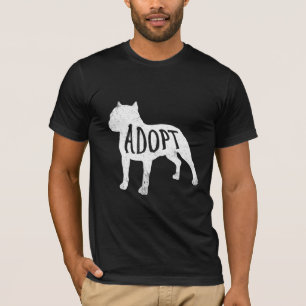 Adopte la camisa de la silueta del pitbull