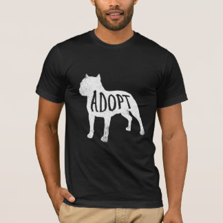 Adopte la camisa de la silueta del pitbull