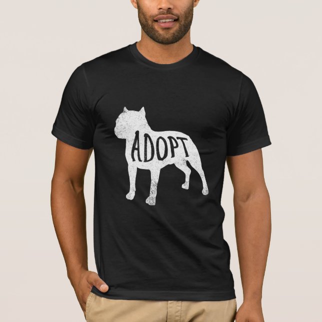 Adopte la camisa de la silueta del pitbull (Anverso)