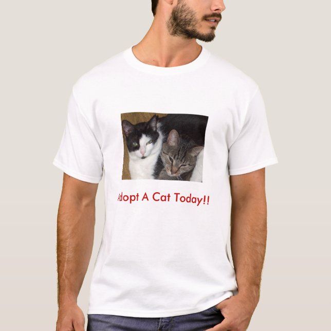 ¡Adopte un gato hoy!!  Camiseta (Anverso)