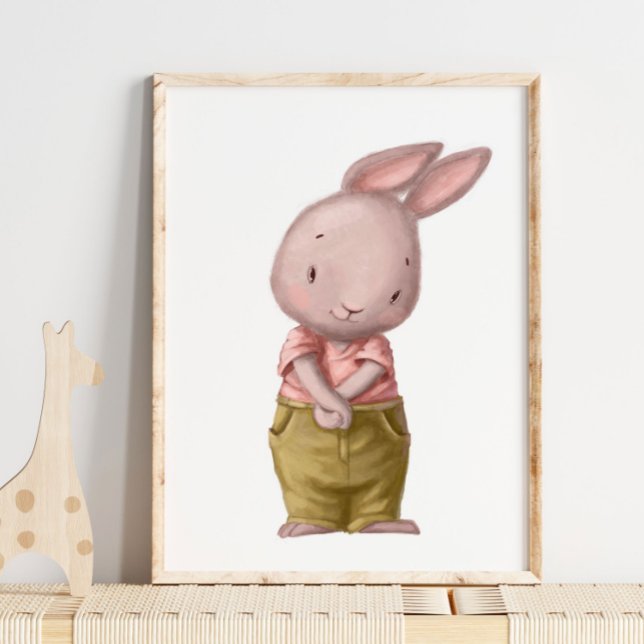 Adorable acuarela Cute Boy Bunny | Impresión de pa (Subido por el creador)