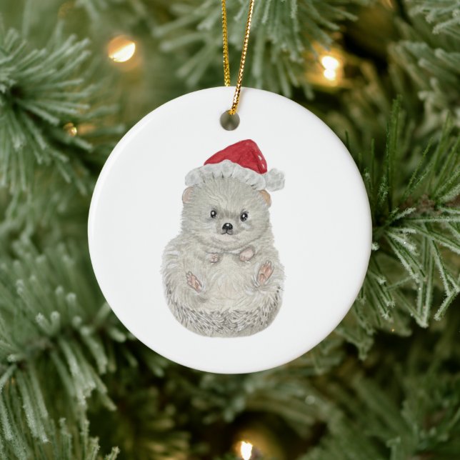 Adorable acuarela Hedgehog Ornamento de Navidad (Árbol)