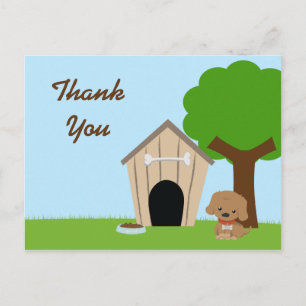 Adorable adorable casa de perros gracias postal
