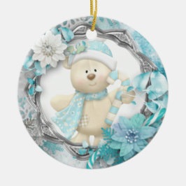 Adorable Adorno de Cerámica de Oso de Peluche