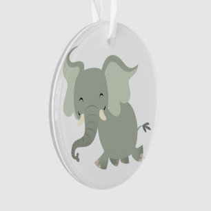 Adorable adorno de elefante de dibujos animados de