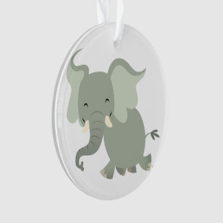 Adorable adorno de elefante de dibujos animados de