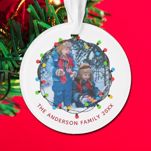 Adorable adorno de foto familiar de Navidad 2025