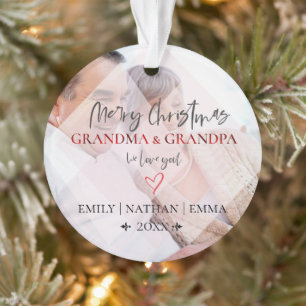 Adorable Adorno de Navidad de Abuelos Falso Vellum
