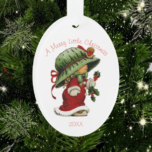 Adorable adorno navideño de acrílico rojo