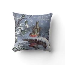 Adorable almohada vintage de Feliz Navidad con páj