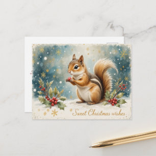 Adorable ardilla Navidad invierno bosque
