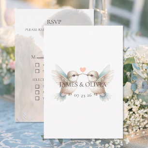 Adorable Boda Añadir tarjetas RSVP de fotos