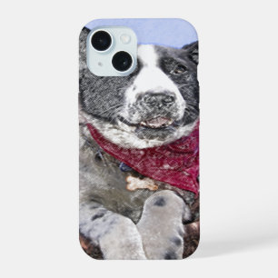 Adorable borde Collie Heeler Mezcla de dibujos de