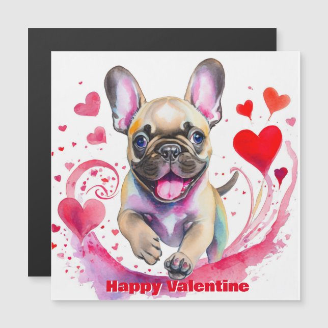 Adorable Bulldog Francés de San Valentín (Anverso/Reverso)