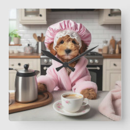 Adorable cachorro gracioso reloj de pared de perro