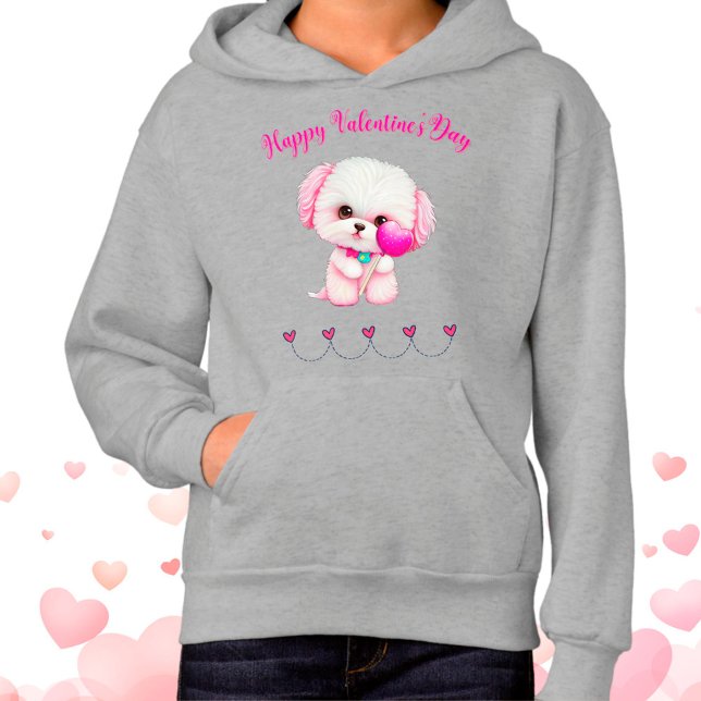 Adorable cachorro maltés feliz día de San Valentín (Subido por el creador)