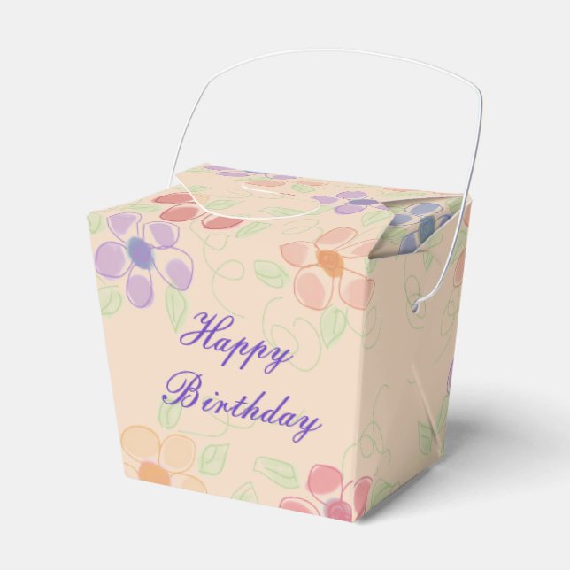 Adorable Caja de Favor con Flores de Papel (Front Side)