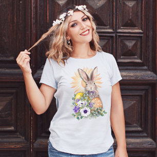 Adorable camiseta de conejo de Pascua