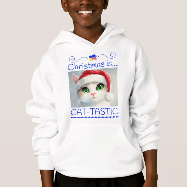 Adorable Cat Christmas Tee – Cat-tastic Holidays (Anverso)