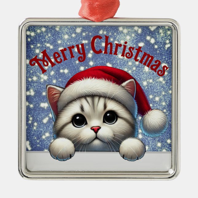 Adorable Cat Navidad Ornamento Cute Kitty decoraci (Frente)