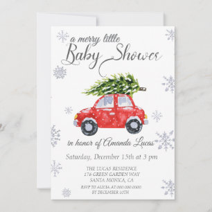 Adorable coche invierno ducha bebé Invitación