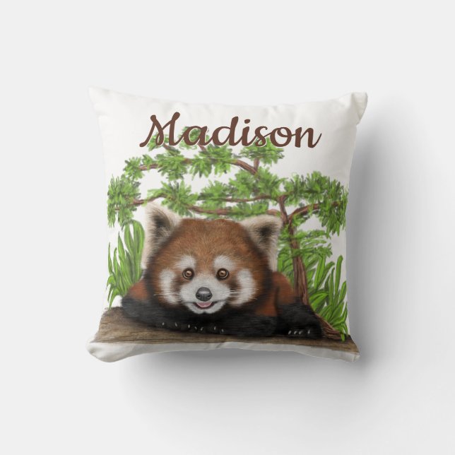 Adorable Cojín decorativo personalizado del Panda  (Anverso)