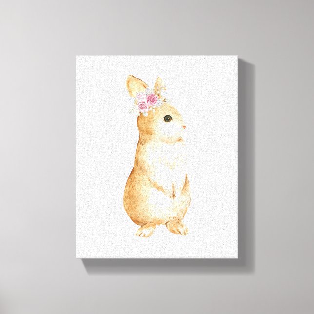 Adorable conejito decoración floral del bosque par (Anverso)