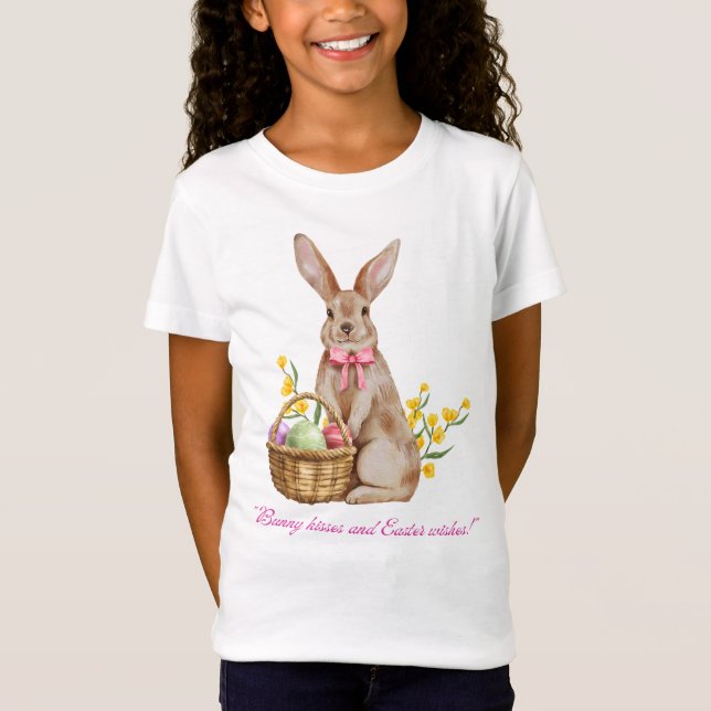 "Adorable conejo besa camiseta de Pascua" (Anverso)