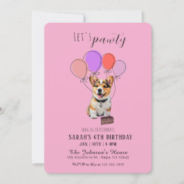 Adorable Corgi Rosa Juguetón Cumpleaños Personaliz