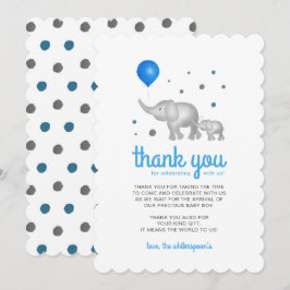 Adorable Elefantes de Acuarela Gracias Tarjeta