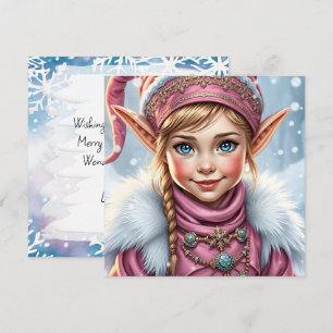 Adorable Elfo Rosa Navidad Personalizada