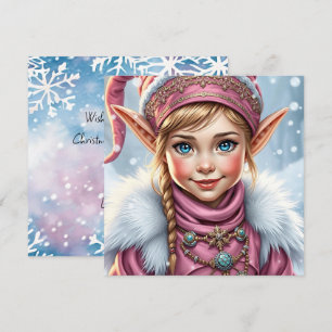 Adorable Elfo Rosa Navidad Personalizada Feliz
