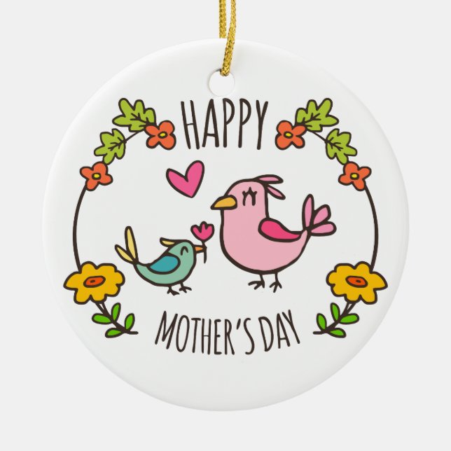 Adorable Feliz Día de la Madre | Ornamento (Frente)