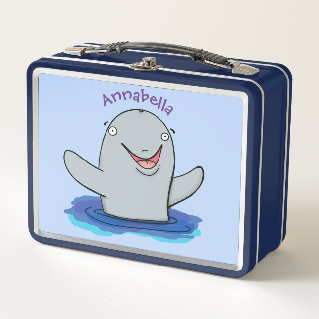 Adorable feliz ilustracion personalizado de marsop (Anverso)