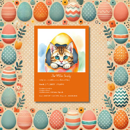 Adorable Gatito de Pascua en un Huevo colorido