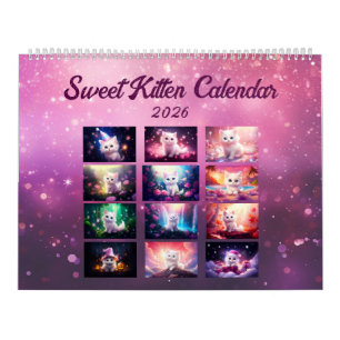 Adorable Gatito Dulce Calendario 2026