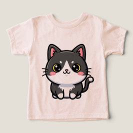 Adorable gatito kawaii blanco y negro