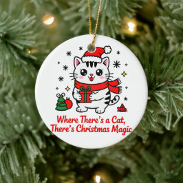 Adorable gato de Santa para Navidad - Decoración d