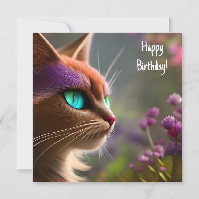 Adorable gato gatito, ojos turquesa (Anverso)