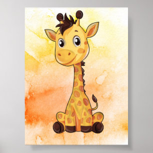¡Adorable Giraffe Baby Poster! Decoración de guard