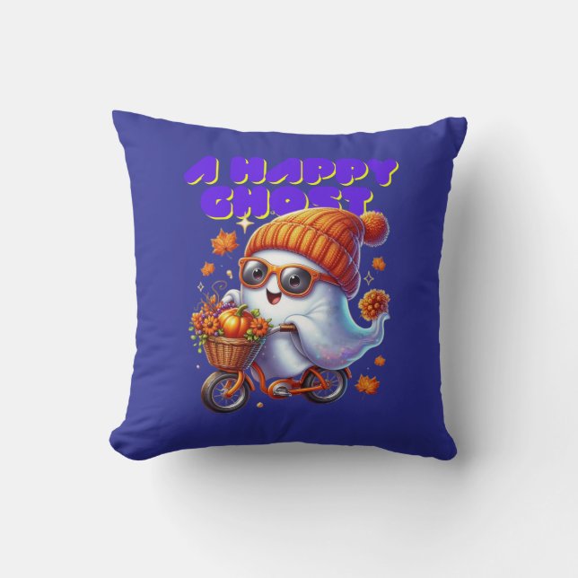 Adorable Halloween Fantasma Leche Té Almohada (Anverso)