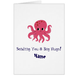 Adorable ilustración Kawaii de pulpo rosa lindo