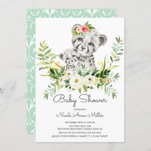 Adorable Invitación de Baby Shower a Cheetah Jungl