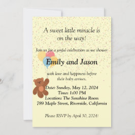 Adorable invitación de Baby Shower Teddy Bear
