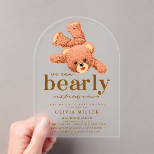 Adorable invitación de Baby Shower Teddy Bear