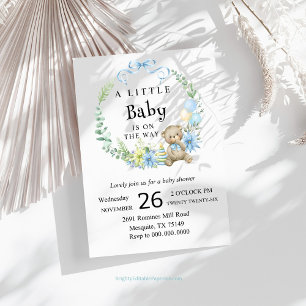 Adorable invitación de Baby Shower Teddy Bear