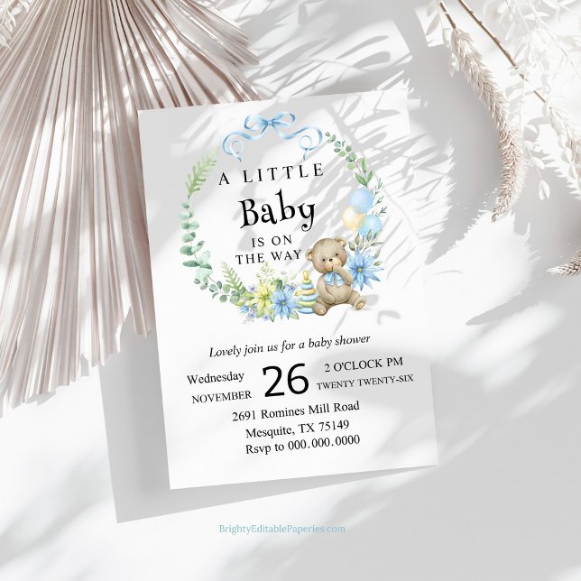 Adorable invitación de Baby Shower Teddy Bear (Subido por el creador)