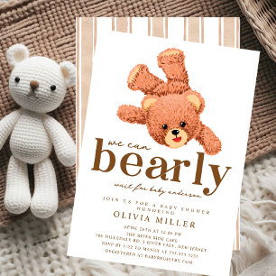 Adorable invitación de Baby Shower Teddy Bear