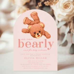 Adorable invitación de Baby Shower Teddy Bear